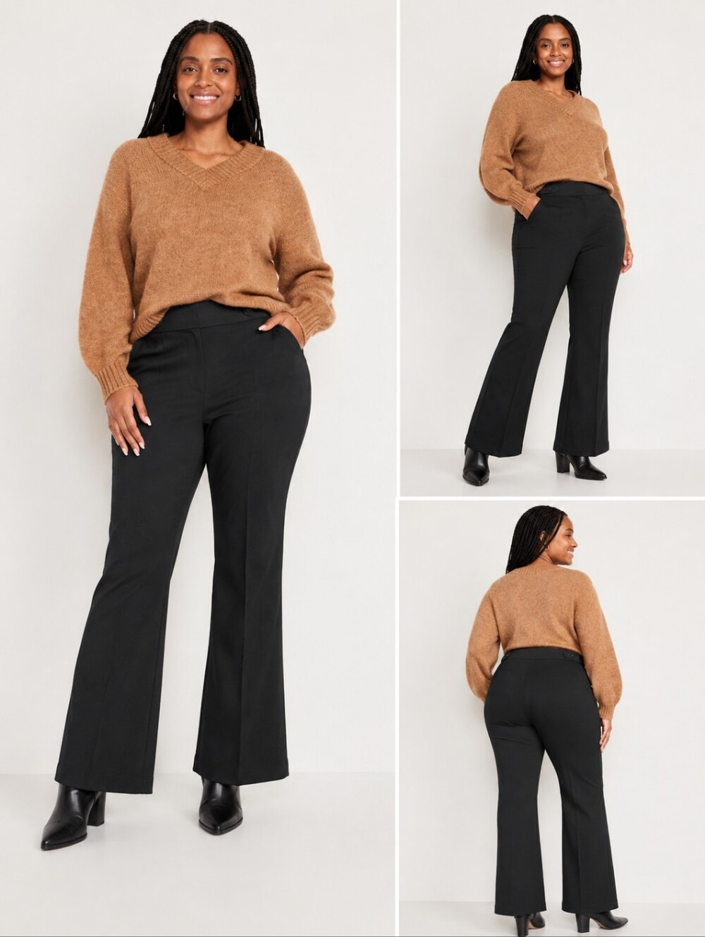Mid rise boot cut adjustable waist